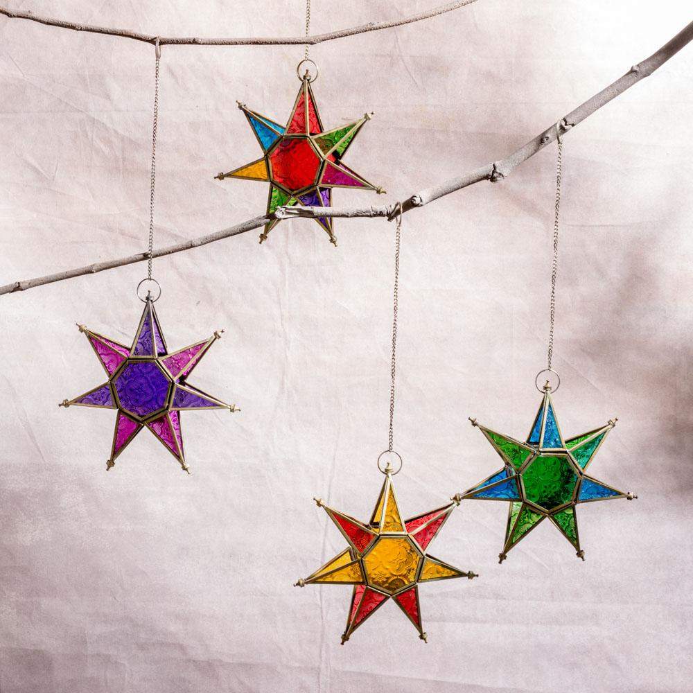 Glass Star Hanging Candle Holders Mytri Designs