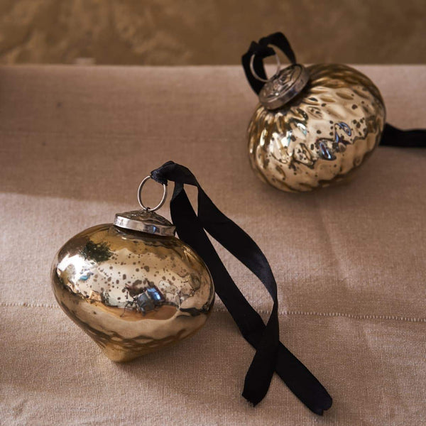 Antique Gold Onion Christmas Baubles