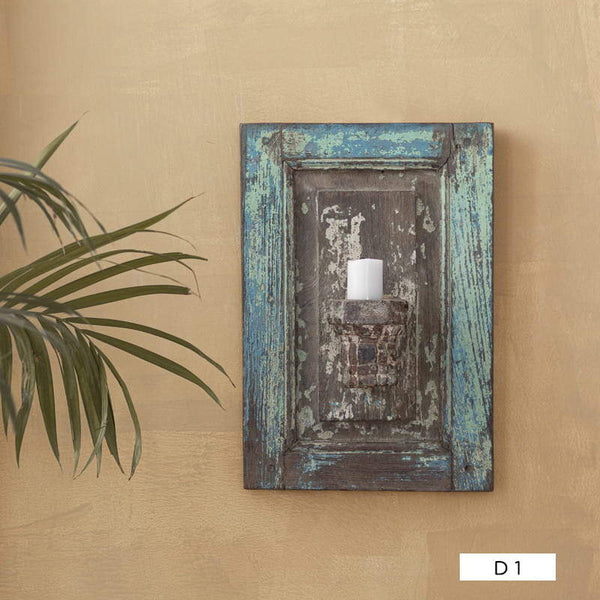 Wall Mounted Wooden Candle Holder