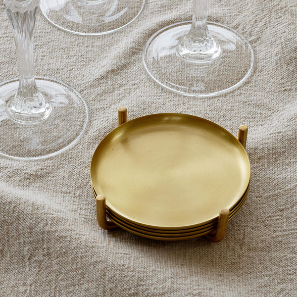 Brass Gold Coasters - Anika