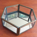 Golden Hexagon Glass Tray  