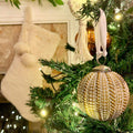 Luxury White & Gold Glass Bauble  