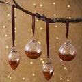 Rose Gold Glass Christmas Bauble  