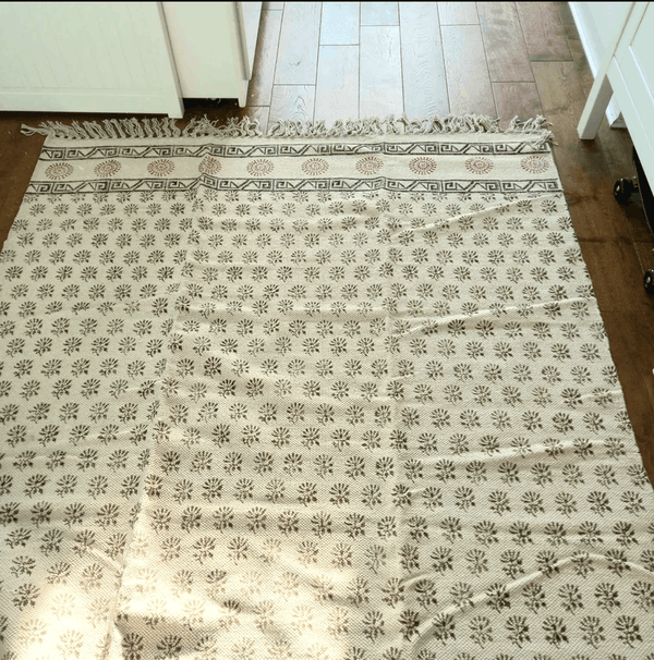 Light Block Print Area Rug