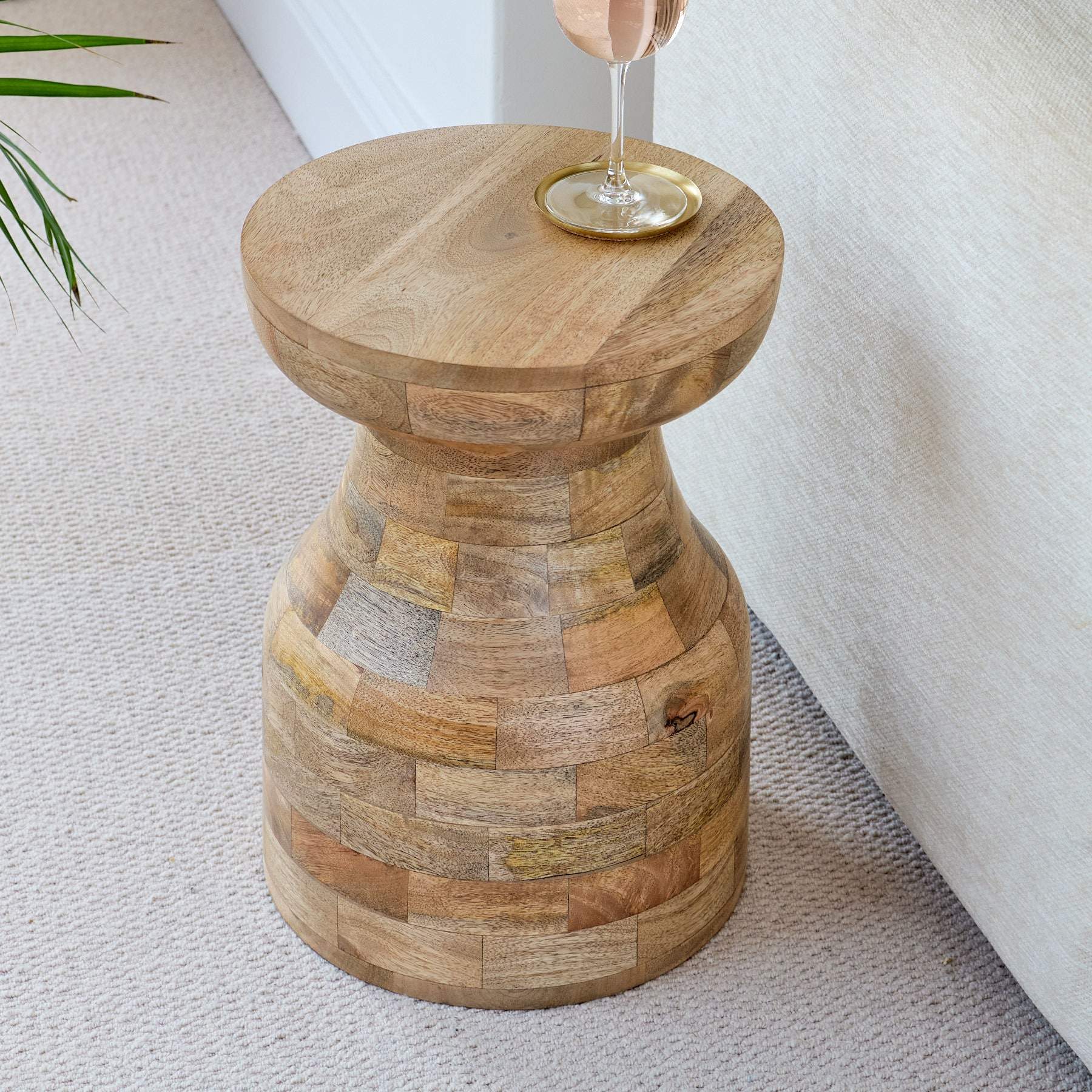 Aam Wooden Side Table - Natural Mango Wood