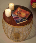 Golden Round Wire Side Table side table 