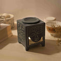 Buddha Face Oil Burner Cube-Shaped from Soapstone 
