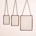 Set of 3 Copper Photo Frames hanging from a metal chain