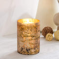 Golden Glow Cylindrical Candle Holder 