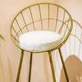Iron stool with white cushion 