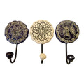 Mandala Pattern Ceramic Wall Hooks | Coat hooks 