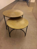 Round Side Table with Golden Finish Surya - Available in 2 Sizes or as a Set 