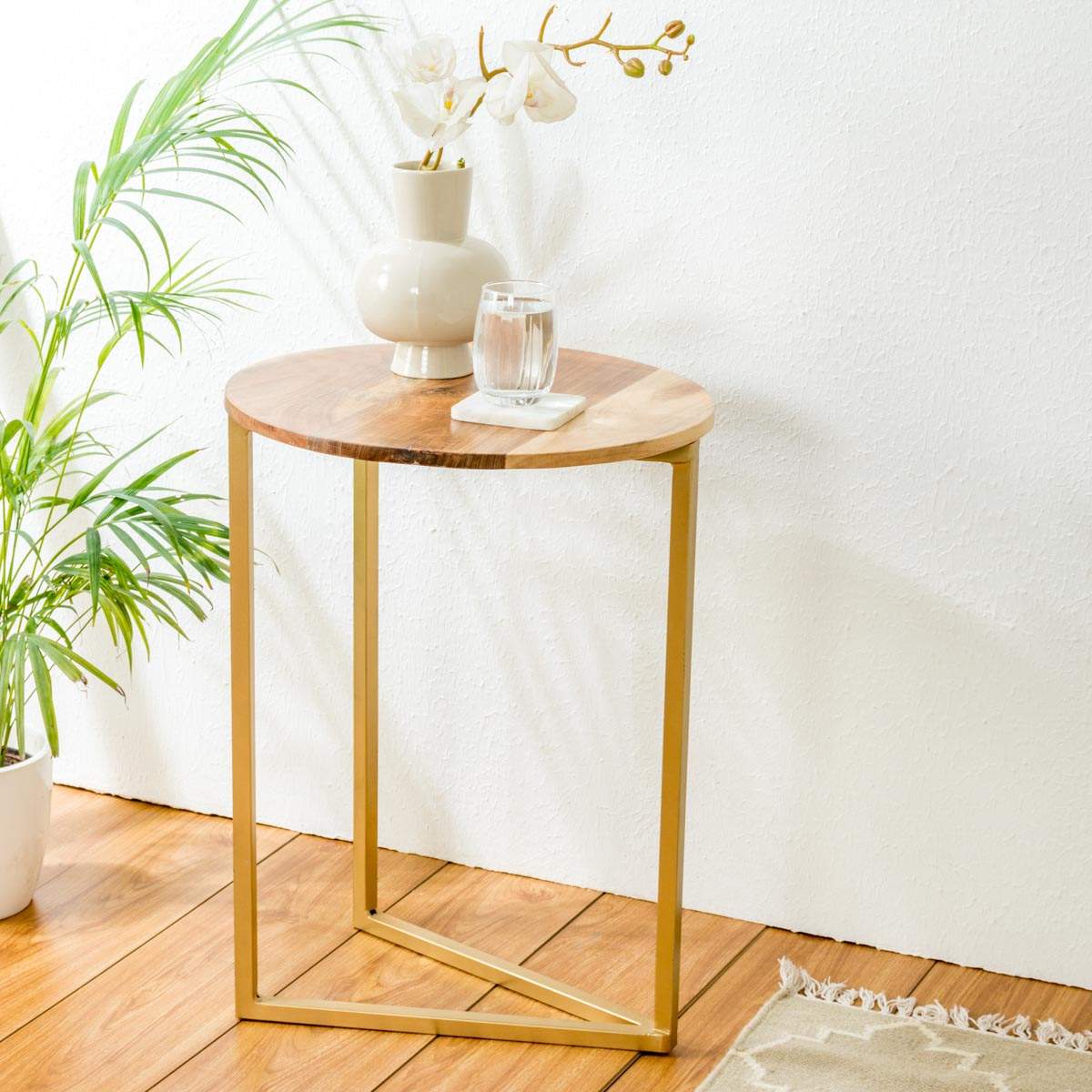 Modern Round Gold Side Table UK Mytri Designs