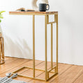 Side Table with Golden Frame and Rectangle-Shaped Table Top 'Mango' 