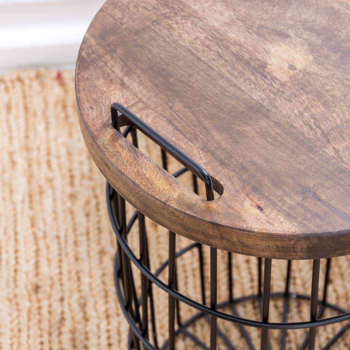 Large Wire Basket Table at Heather Richards blog