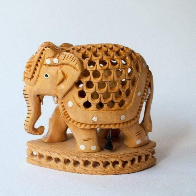 Wooden Pregnant Elephant Figurine – Mytri Designs