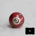 Vintage Style Ceramic Decorative Knobs | Red 