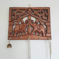 Brown elephant design wall rack with jewelry