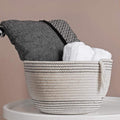 White Cotton Soft Foldable Storage basket